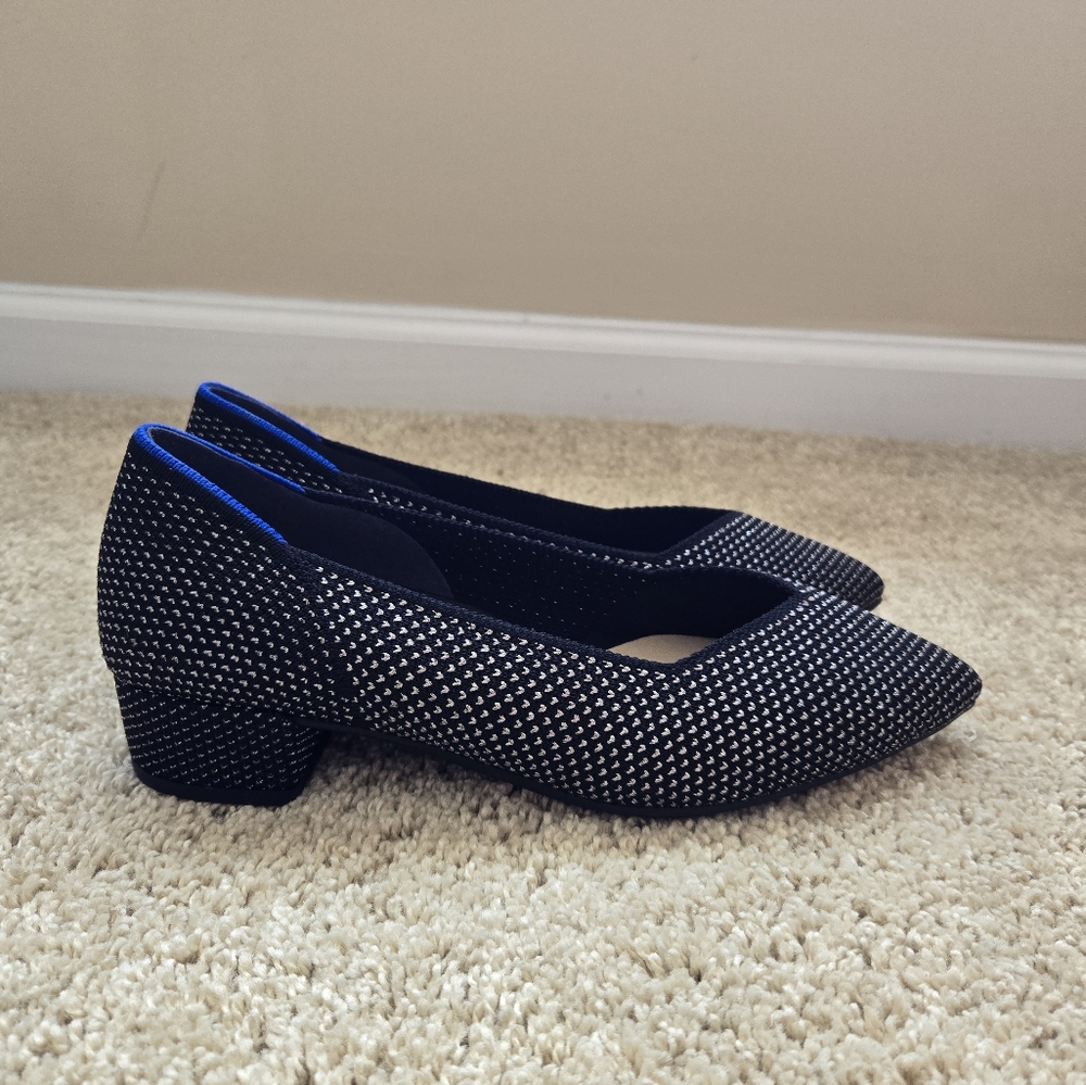 Rothys The High Point In Love Insole Heels Womens 8.5 Black Star Studded - Picture 4 of 10